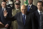 Il Presidente della Repubblica Giorgio Napolitano al termine delle consultazioni