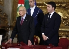 Il Presidente Giorgio Napolitano con il Presidente del Consiglio dei Ministri, Matteo Renzi