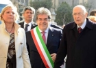 Il Presidente Giorgio Napolitano con il Sindaco di Catania, Enzo Bianco, e il Prefetto di Catania, Maria Guia Federico
