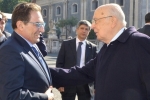 Il Presidente Giorgio Napolitano con il Presidente della Regione Sicilia, Rosario Crocetta