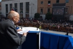 Il Presidente Giorgio Napolitano nel corso del suo intervento 