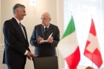 Il Presidente Giorgio Napolitano con il Presidente della Confederazione Svizzera Didier Burkhalter 