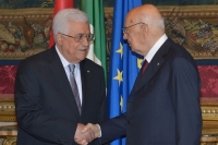 Il Presidente Giorgio Napolitano con il Presidente palestinese Mahmoud Abbas