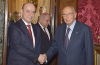 Il Presidente Giorgio Napolitano con il Sig. Ravshan Usmanov,  nuovo Ambasciatore della Repubblica dell'Uzbekistan: presentazione delle Lettere Credenziali