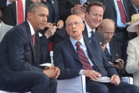 Il Presidente Giorgio Napolitano con il Presidente degli Stati Uniti Barack Obama in occasione della cerimonia per il 70° anniversario dello Sbarco in Normandia 