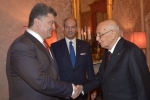 Il Presidente Giorgio Napolitano con il Presidente dell’Ucraina, Petro Oleksijovyč Porošenko 