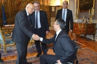 Il Presidente Giorgio Napolitano nel corso dell'incontro con alcuni rappresentanti di Associazioni delle persone con disabilità in occasione della "Giornata Internazionale delle persone con disabiltà"